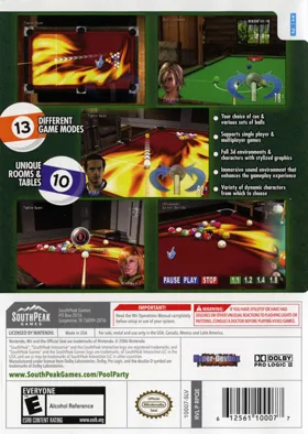 Pool Party box cover back